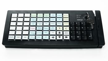 Программируемая клавиатура Posiflex KB-6800U-B (USB, черный корпус) черная c ридером магнитных карт на 1-3 дорожки